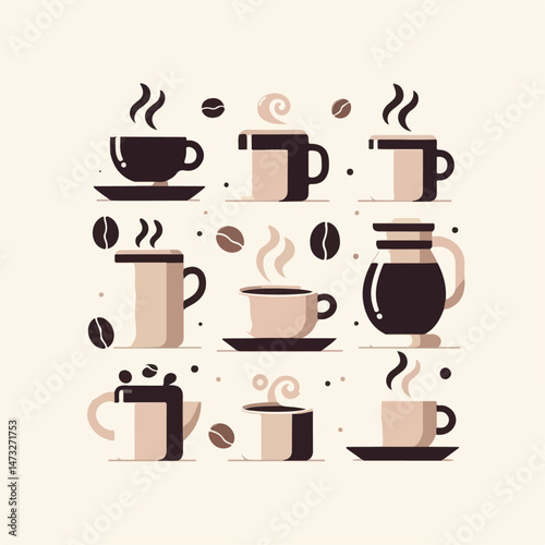 coffee cup vector illustration white background