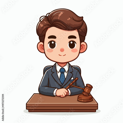 vector illustration of a judge on a white background