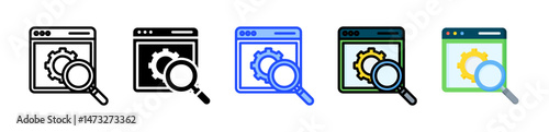 Seo Optimization Icon Collection With Multiple Styles