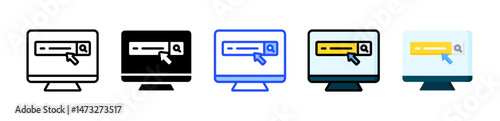 Search Engine Icon Collection With Multiple Styles