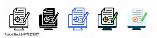 Blogging Strategy Icon Collection With Multiple Styles