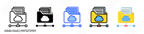 Network Folder Icon Collection With Multiple Styles
