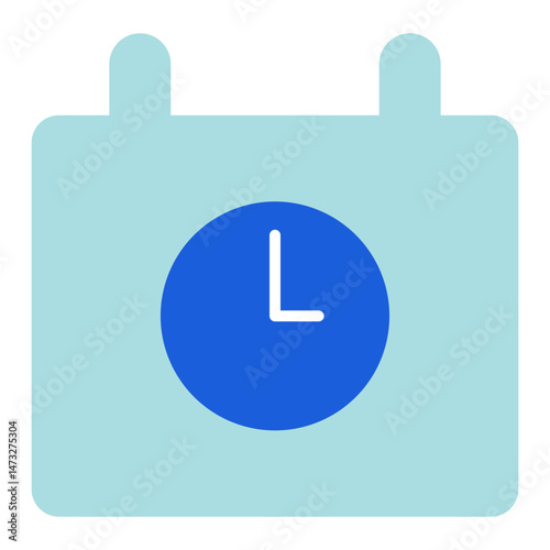 Calendar Icon with Clock Symbol for Time Management, Scheduling, and Meeting Reminders