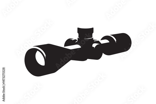 simple and unobtrusive sniper scope vector silhouette illustration isolated in white background