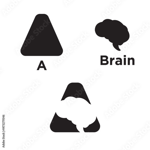 Brain in Triangle Warning Symbol