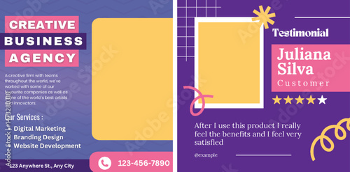 Stylish social media templates designed for business promotion and testimonials