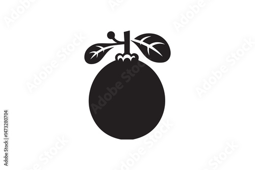 simple and unobtrusive Green feijoa fruit vector silhouette illustration isolated in white background