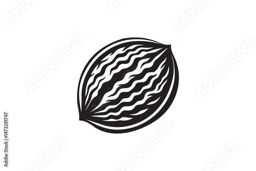 simple and unobtrusive Walnut vector silhouette illustration isolated in white background