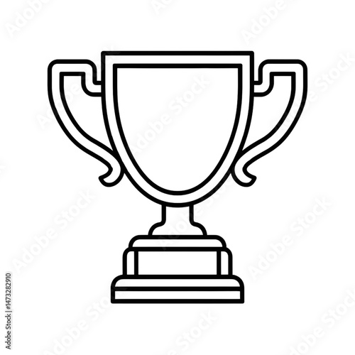 Trophy Cup Icon – Award, Winner, Achievement, and Victory Outline Symbol