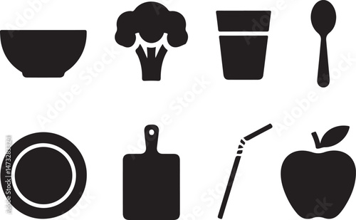 Modern Kitchen Tools Silhouette Set

Chef’s Essentials Vector Design

Cooking Utensils and Appliances Silhouette

Cutting Board and Knife Vector Art

Minimalist Kitchenware Silhouette Collection