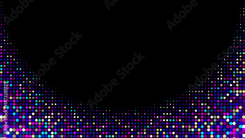 カラフルなネオンの光が広がる横長のフレーム背景