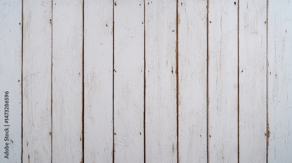 Naklejka premium White wooden planks arranged vertically with a rustic, weathered texture and visible grain lines.