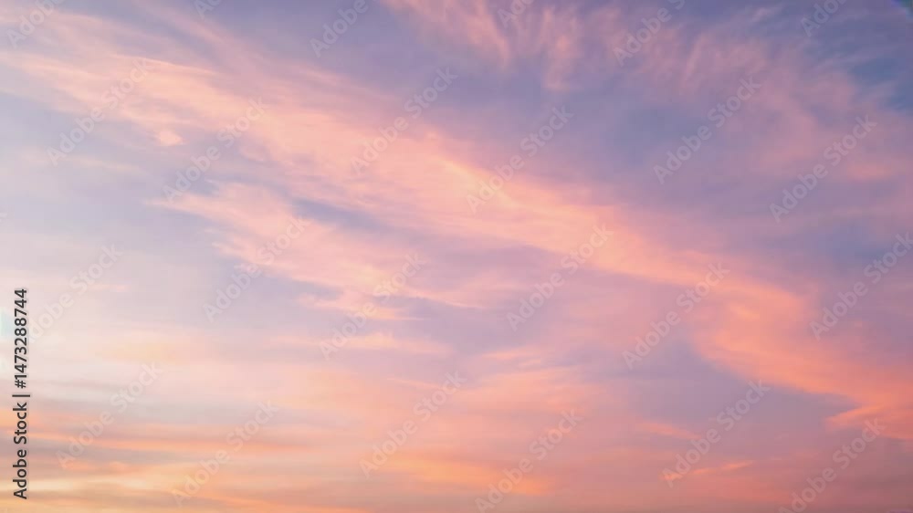 Colorful sunset sky with wispy clouds Colorful sunset sky with wispy clouds