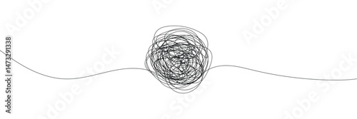 Hand-Drawn Scribbles of Tangled Intertwined Lines in Different Shapes and Size. Editable Line. Adjustable Stroke Width . Vector Illustration .EPS 10 . 