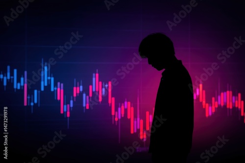 Stock market crash illustration includes a stressed businessman and declining graph