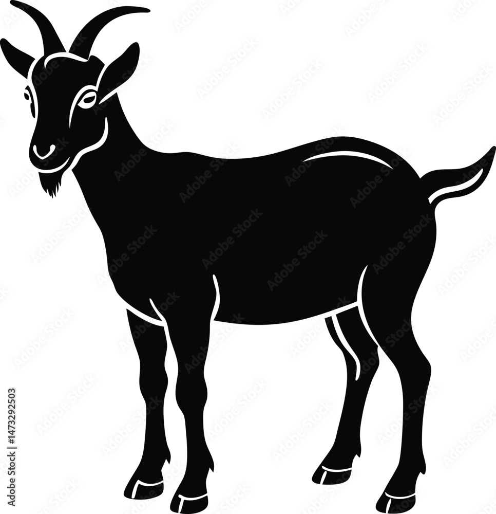 vector silhouette of a goat vector silhouette of a goat