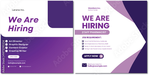 Modern Company Job Hiring Announcement with Geometric Shapes Design