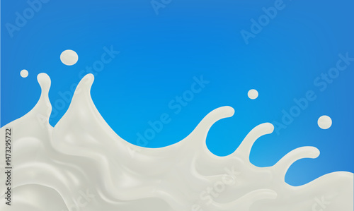 Milk wave and splash vector illustration with for product display