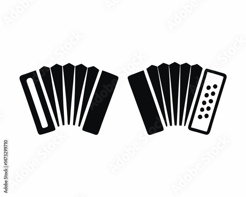 Accordion icon silhouette vector illustration