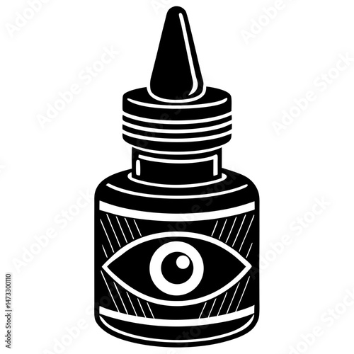Eye Dropper Bottle Black Silhouette Icon
