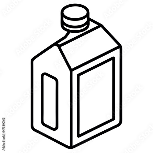 Laundry Detergent Bottle Outline Vector Icon