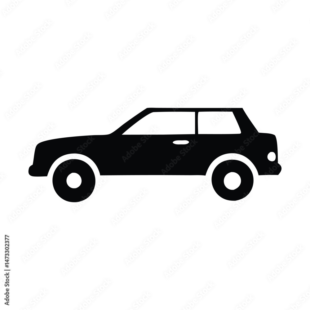 Car side view silhouette icons. Vehicle profile illustration Car side view silhouette icons. Vehicle profile illustration