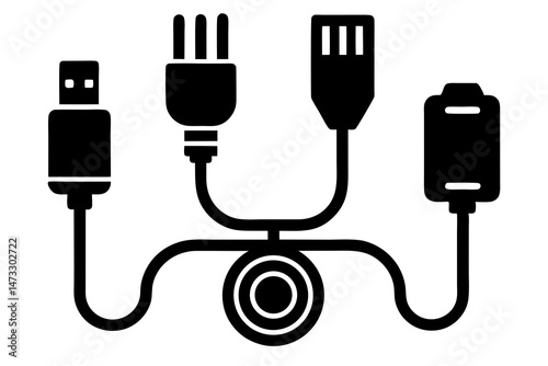 Cable silhouette vector illustration