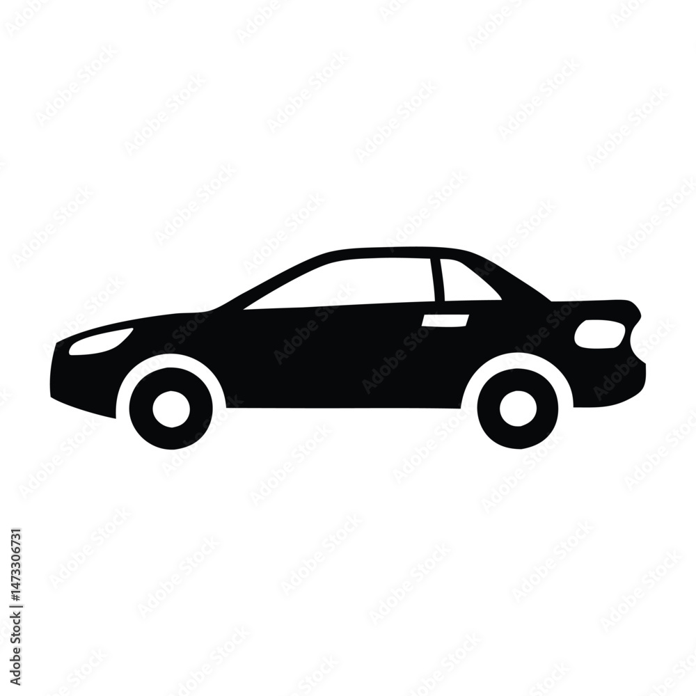 Car side view silhouette icons. Vehicle profile illustration Car side view silhouette icons. Vehicle profile illustration