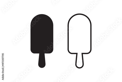 simple and unobtrusive Popsicle ice cream vector silhouette illustration isolated in white background