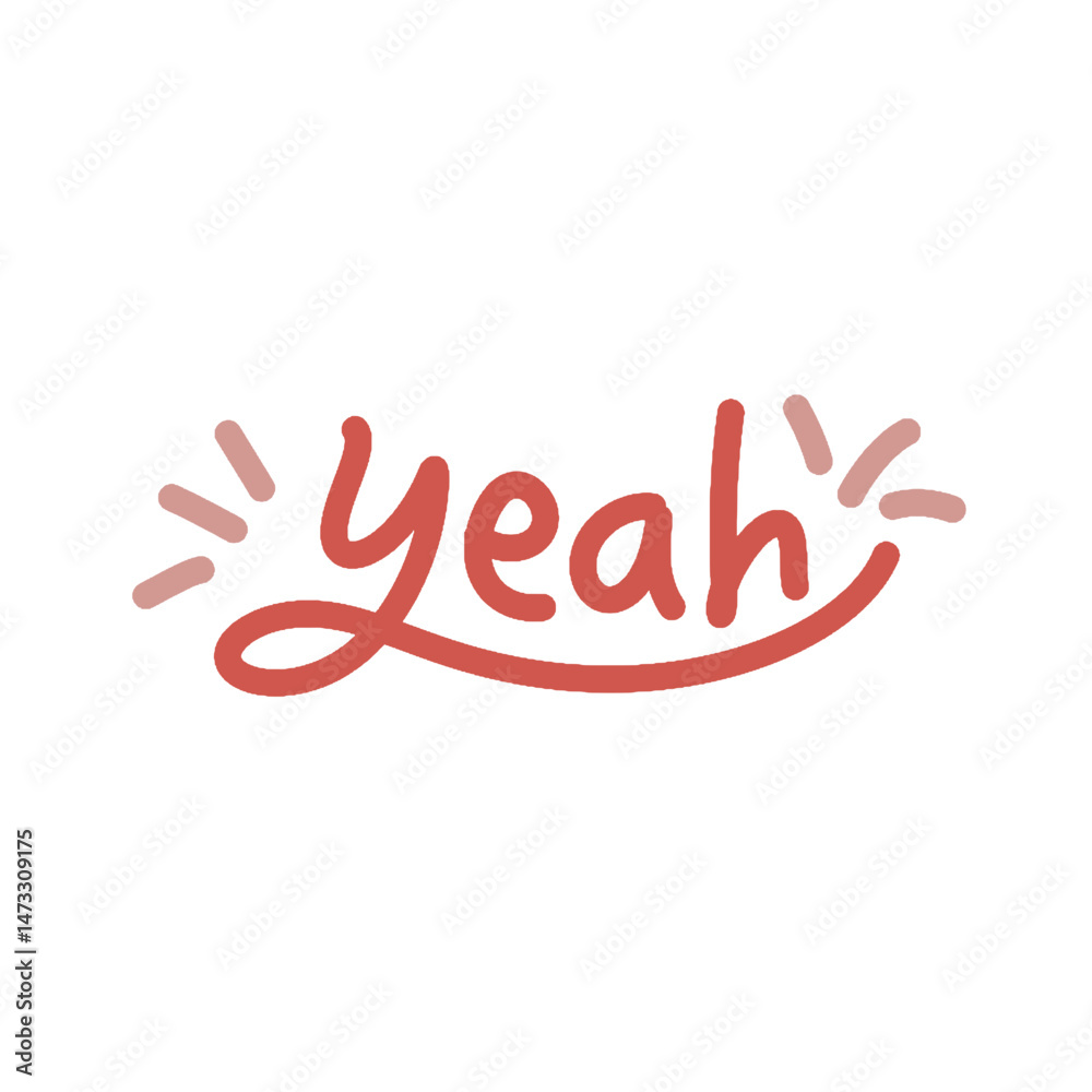 Obraz premium Yeah Typography Sticker Design for Motivational Social Media Posts and Blogs