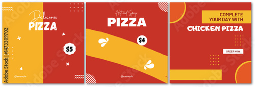 Enticing Pizza Promotions: Delicious, Spicy and Chicken Varieties Advertising
