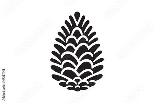 simple and unobtrusive Pine cone vector silhouette illustration isolated in white background