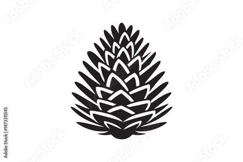 simple and unobtrusive Pine cone vector silhouette illustration isolated in white background