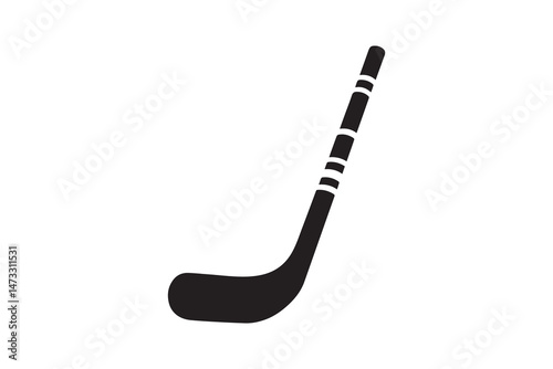 simple and unobtrusive Hockey stick vector silhouette illustration isolated in white background