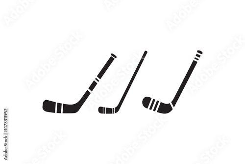 simple and unobtrusive Hockey stick vector silhouette illustration isolated in white background