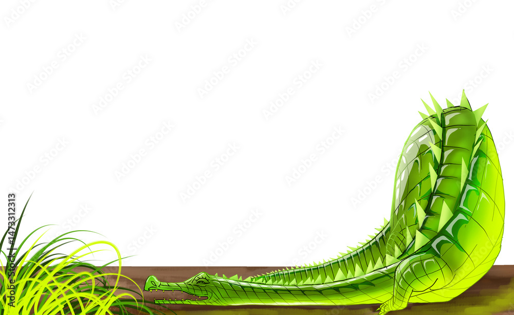 Naklejka premium green grass background animal