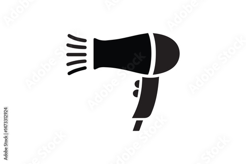 simple and unobtrusive Hair dryer vector silhouette illustration isolated in white background