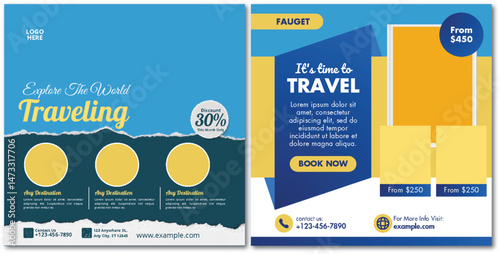 Travel Social Media Post Template for Promoting Vacation Destinations
