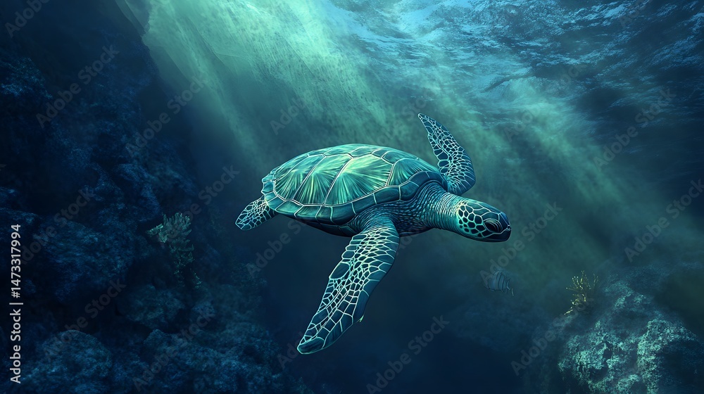 Fototapeta premium Underwater Turtle