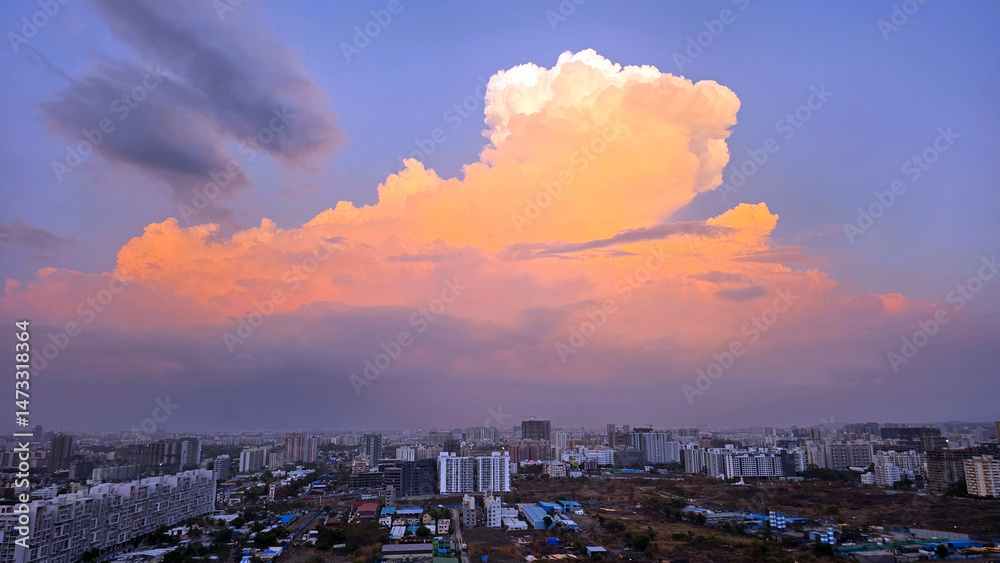 Obraz premium clouds above the Modern residential buildings in the city