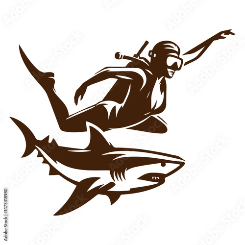 Scuba Diver and Shark