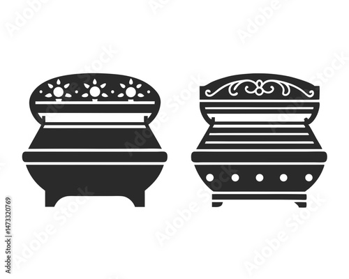 Tanning Bed icon silhouette vector illustration