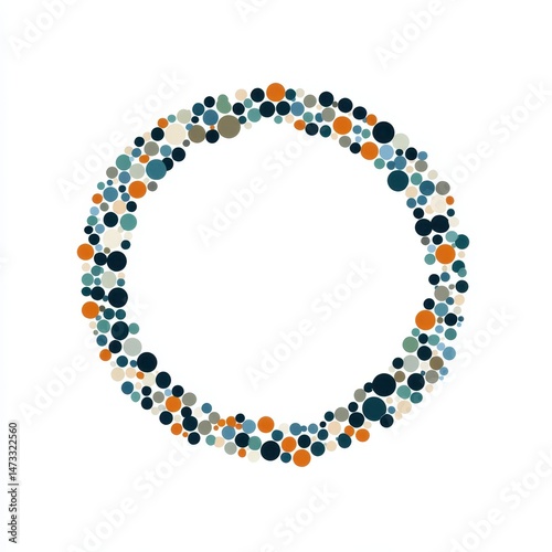 Circular frame of many small, colorful circles