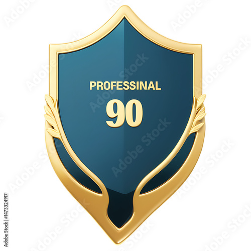 Gold Achievement Badge for Award-Winning Professional Success: Prestigious Emblem of Excellence and Recognition in Creative Design