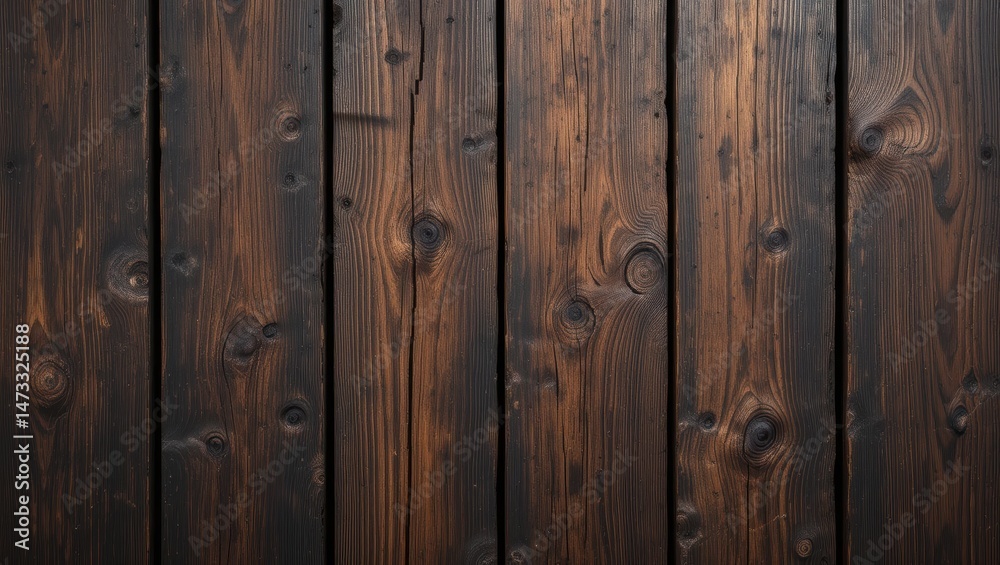 Fototapeta premium Richly Textured Wooden Planks Create Warm Atmosphere in a Rustic Interior Setting