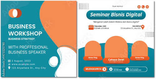 Promotional Flyer Design for Business Workshop and Digital Seminar Event
