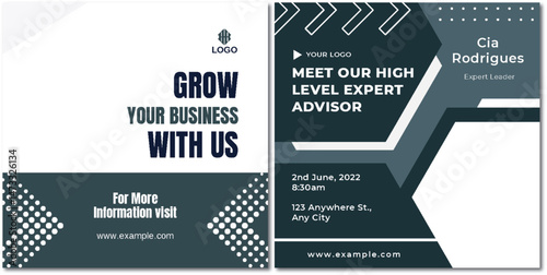 Modern Business Advisor Event Template for Social Media Marketing