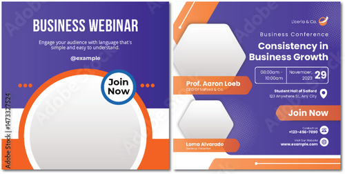 Engaging Business Webinar and Conference Announcement Design Template