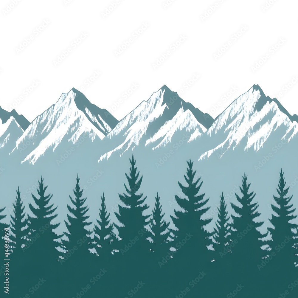 Fototapeta premium vector mountain illustration