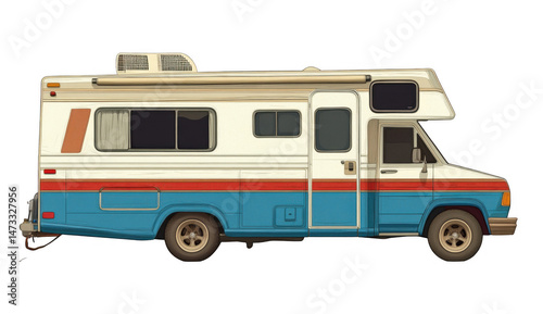 Vintage Campervan Illustration